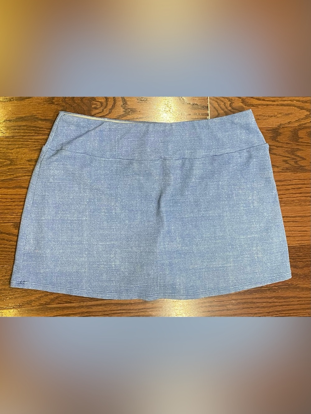 NWOT Tommy Bahama Island Cays Skort Sz L Blue Heathered USA Zip Waist Pocket